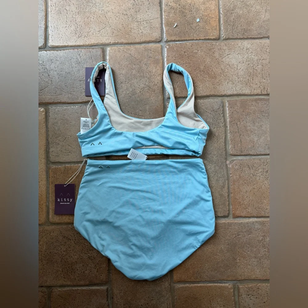 Nwt Kitty And Vibe Reversible Scoop Top And High Waisted Bottoms Bikini — image 2 of 8